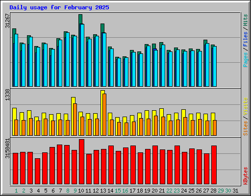 Daily usage for February 2025