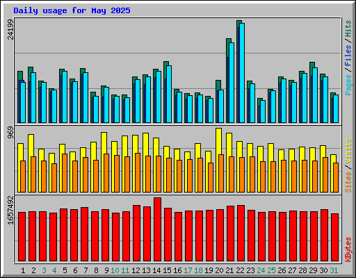 Daily usage for May 2025